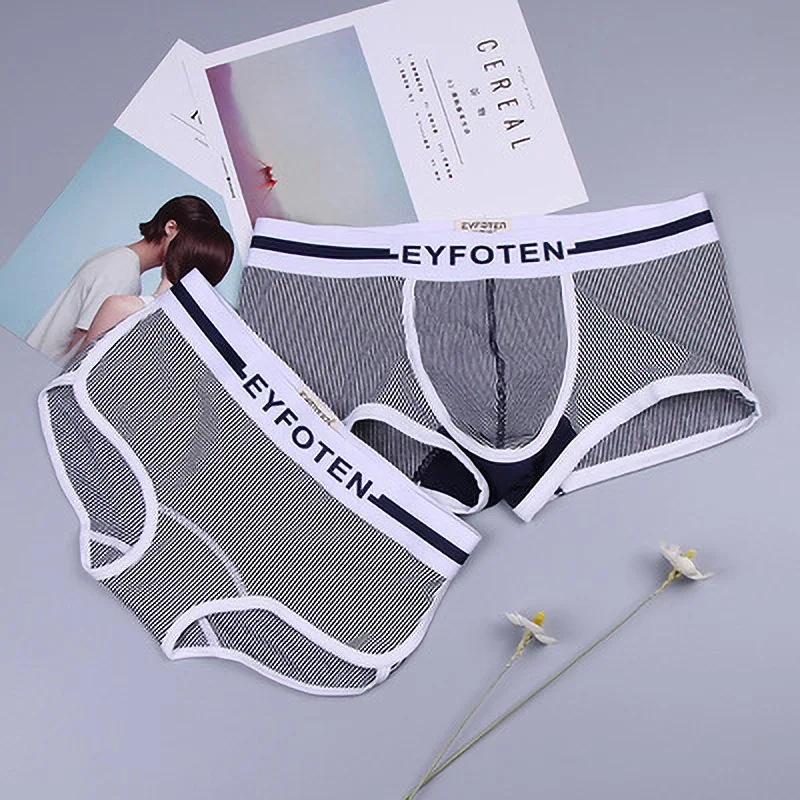 Комплект нижнего белья для пар хлопковые трусы в полоску уютное нижнее белье