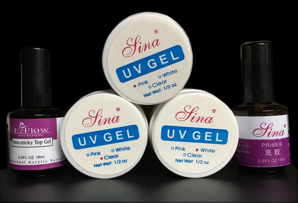 5 шт./лот набор гель uv прозрачный белый розовый УФ-гель с антипригарным покрытием