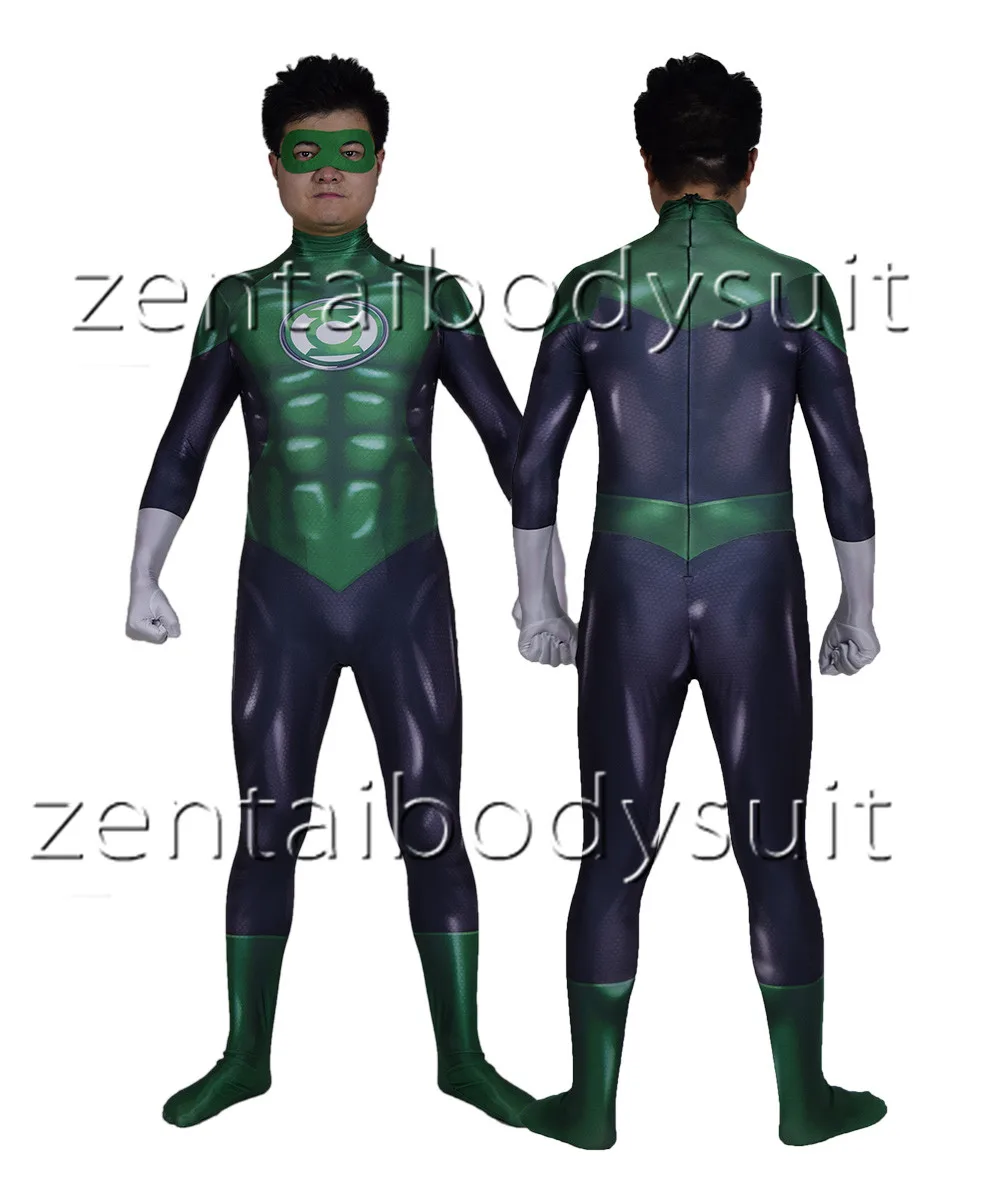 3D печать Косплей Moive спандекс кожа Zentai боди супергерой Зеленый Фонарь Бесплатная