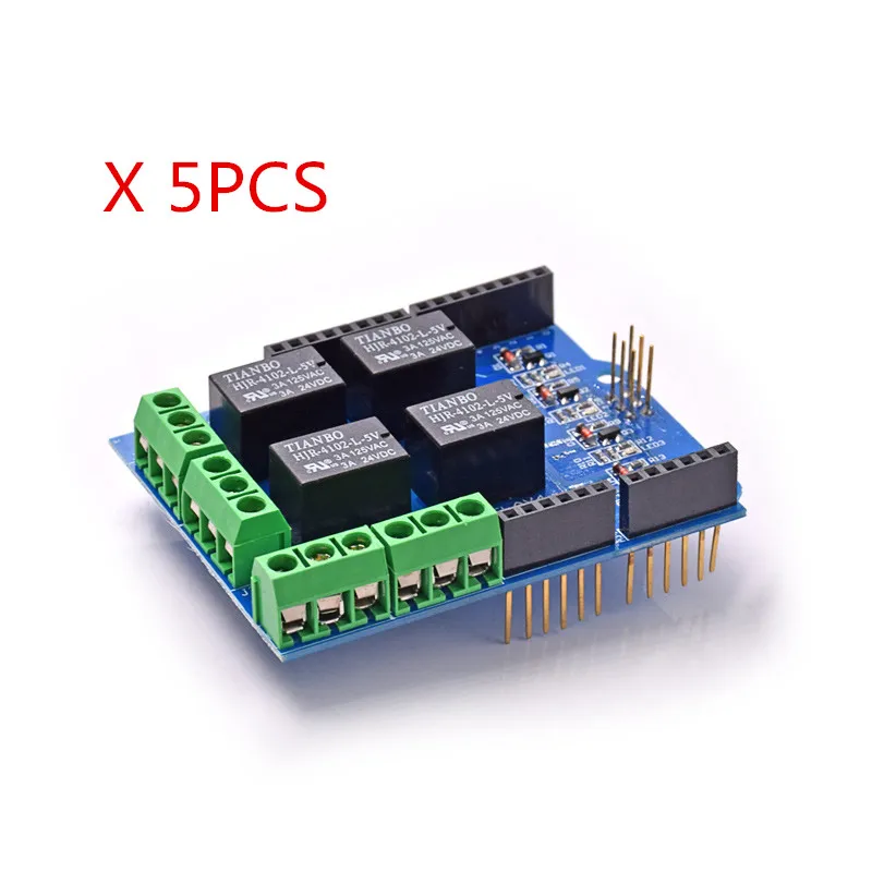 

5pcs/lot 4 channel 5v relay shield module, Four channel relay control board relay expansion board for UNO R3 mega 2560