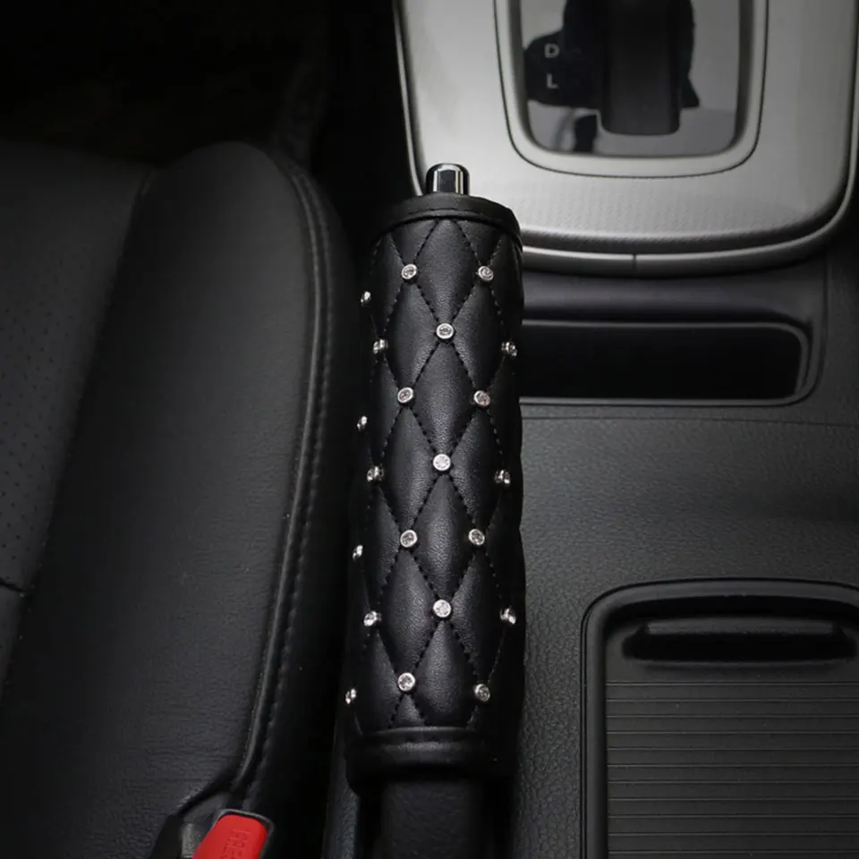 Hand brake cover 1 шт. ручной тормоз шестерни крышка ремня безопасности чехлы Кристалл Авто универсальный чехол для рычага переключения передач кожаная обивка ручной тормоз - Название цвета: Hand brake cover