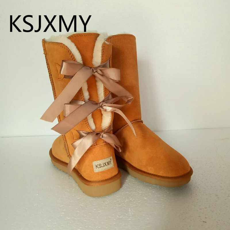 KSJXMY модные женские зимние высокие сапоги из натуральной кожи на шнуровке кожаная