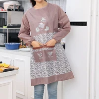 fashion kitchen apron for woman cooking baking bibs winter cleaning apron long sleeves aprons bibs kitchen accessories tools