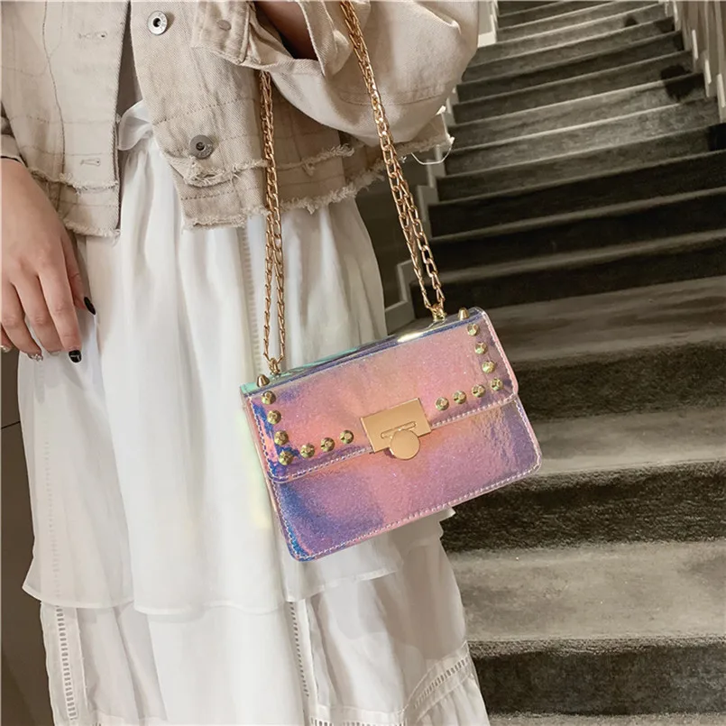 Женская сумка на плечо модная женская цепочке из искусственной кожи через с