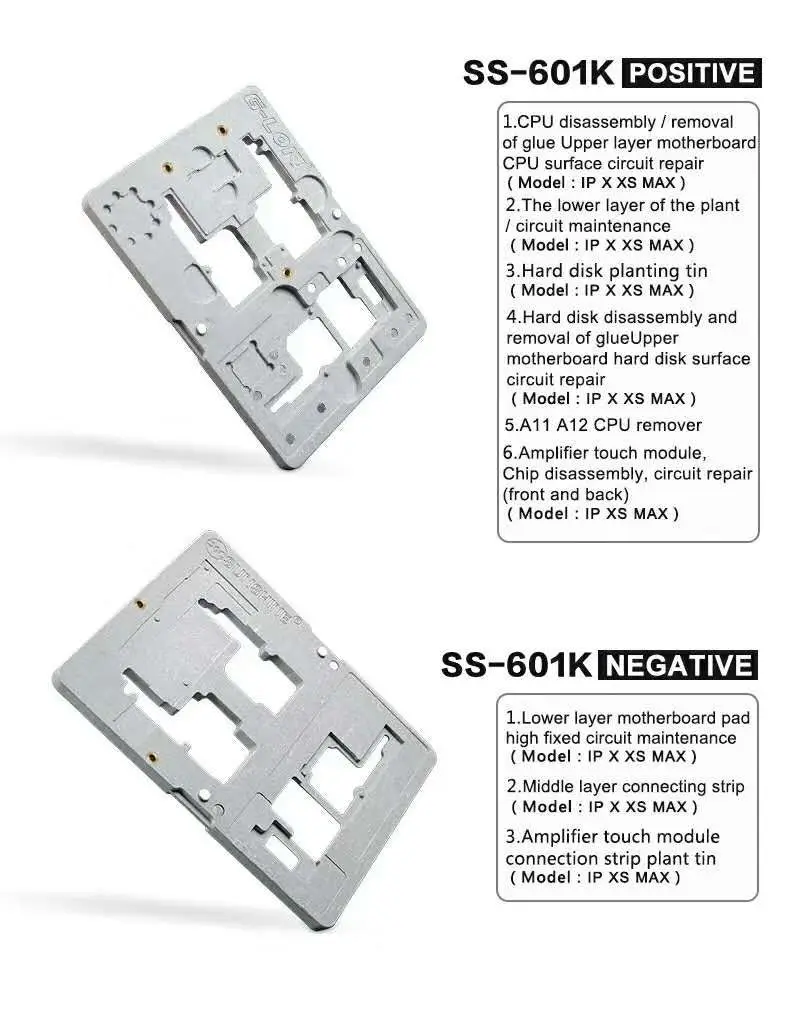 G-LON SS-601K for IP X/XS/XSMAX Motherboard BGA Reballing Fixture Duble-sided Magnetic Fixed Tin Kit Middle Layer Holder | Инструменты