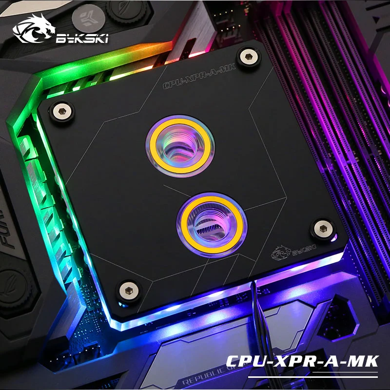 Bykski cpu-XPR-A-MK-V2 RGB Led cpu водяного охлаждения блок для Intel 115x2011 2066 черный