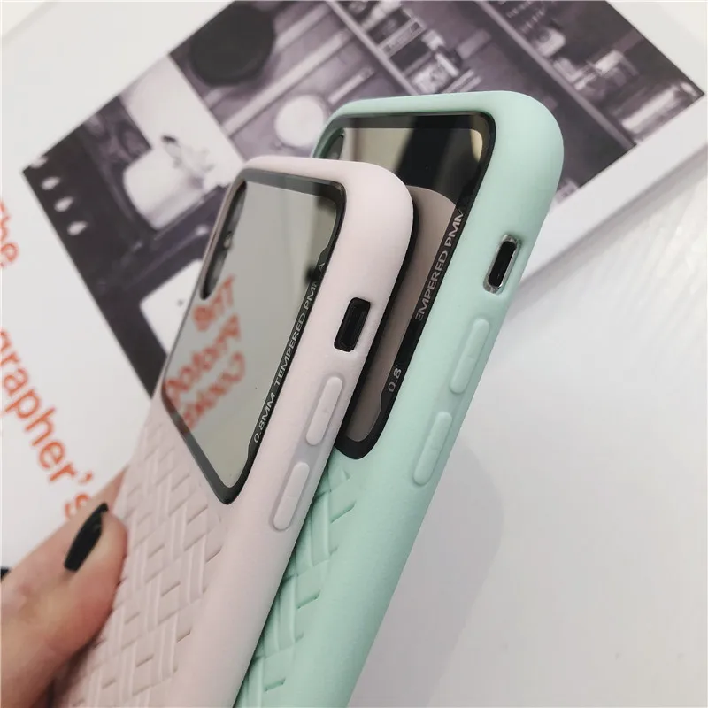 DECOCASE модный цветной макияж зеркальная оплетка вязаный силиконовый телефон чехол