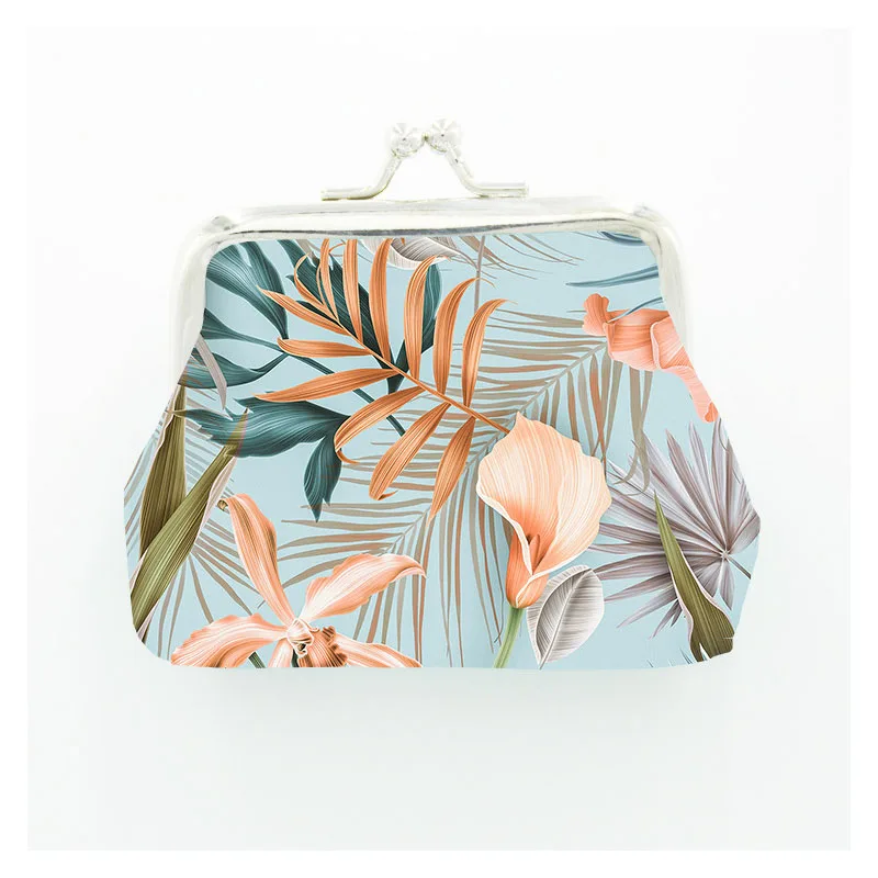 Кошелек для монет новый кошелек с тропическим принтом растений Женский