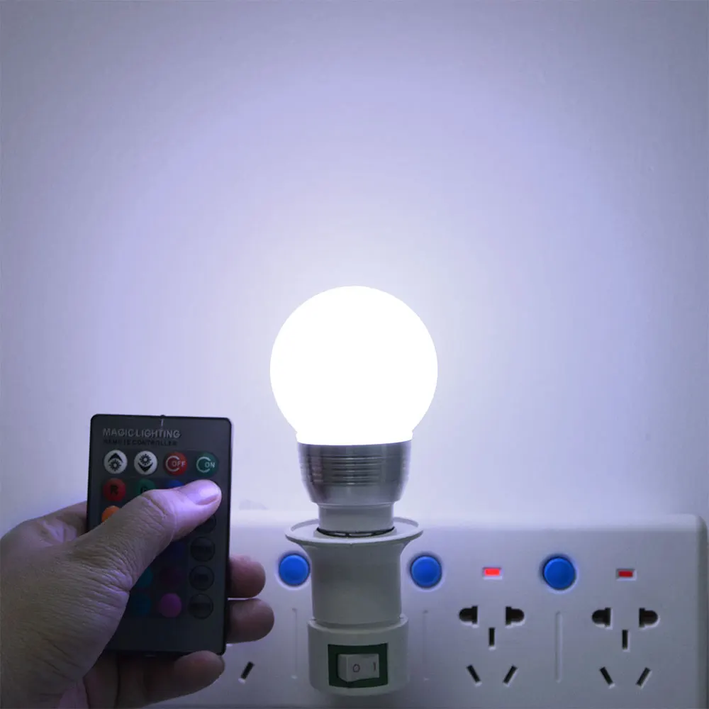 Светодиодный светильник E14 E27 RGB с пультом дистанционного управления