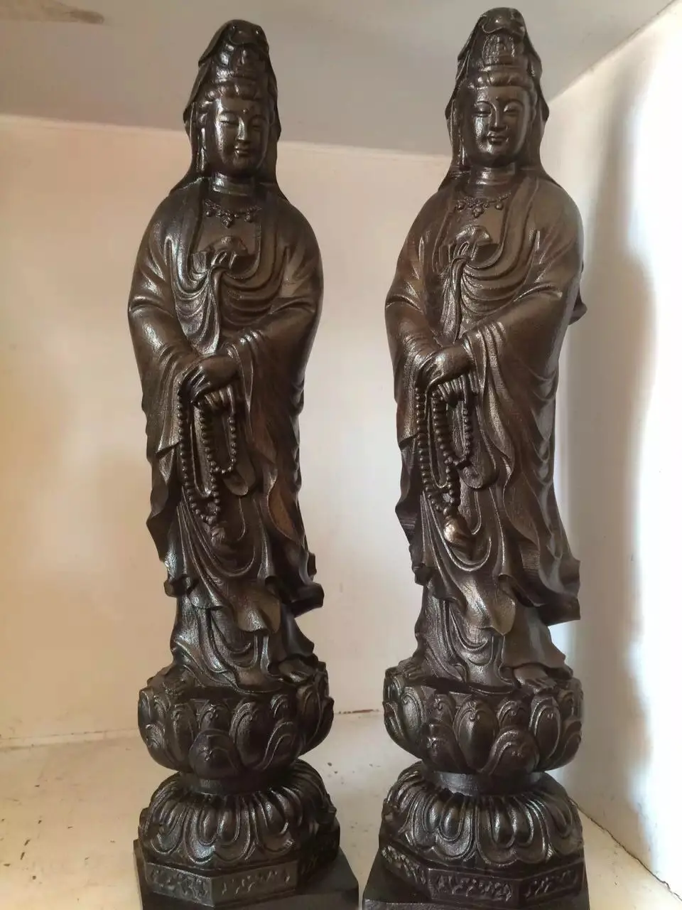 

30CM large TOP efficacious bless family Safe GOOD LUCK Avalokitesvara Guanyin Buddha Handmade aloeswood wood carving statue
