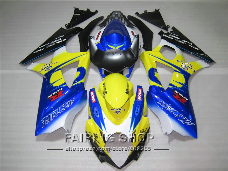Горячая Распродажа кузов 100% подходит для Suzuki GSXR 1000 K5 K6 2005 2006 синий зелено черные
