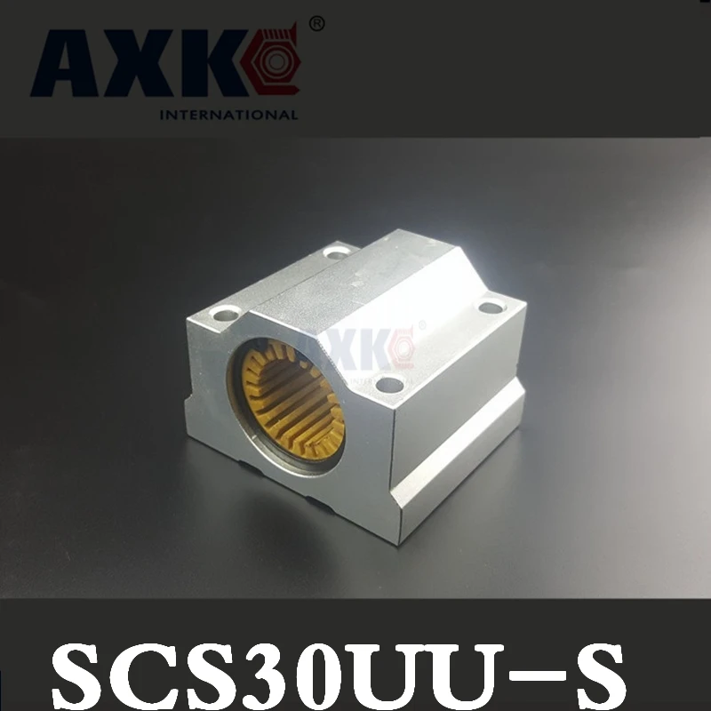 

AXK High Quality Sc30uu Scs30uu-s For 30mm Shaft Guide Rail Linear Bearing Block With Lm30uu-s Engineering Plastic Low Noise