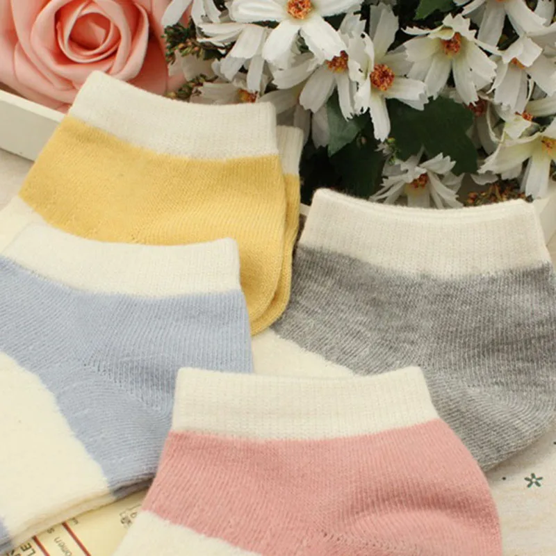 5 пар женские носки до щиколотки милые тонкие невидимые хлопковые ярких цветов