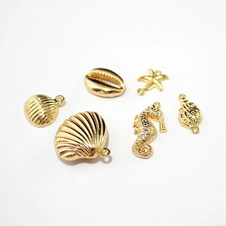 1 шт. Новая мода Золотой Цвет Cowrie ракушка кулон для женщин раковины Шарм Сделай