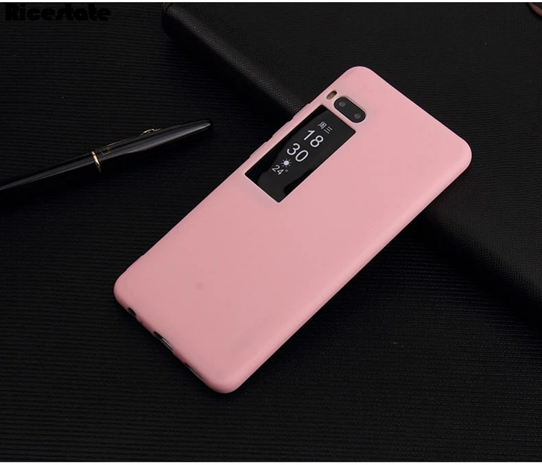 Чехол для Meizu Pro 7, силиконовый чехол из ТПУ для Meizu Pro7 Pro 7 Ctystal, прозрачный и матовый однотонный мягкий чехол - Цвет: Розовый