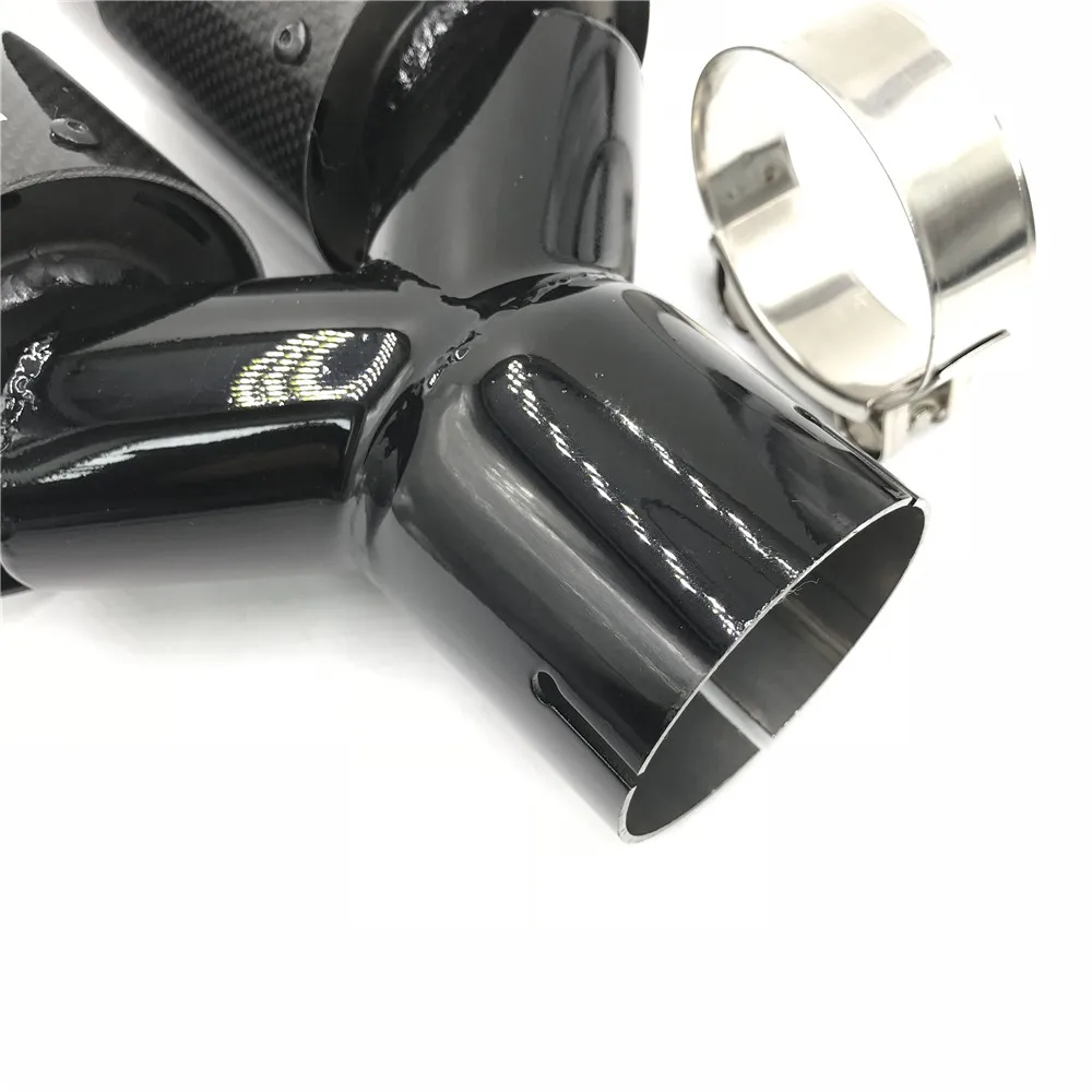 1 шт. Akrapovic глянцевое углеродное волокно+ черная краска нержавеющая сталь выхлопной наконечник двойной глушитель трубы