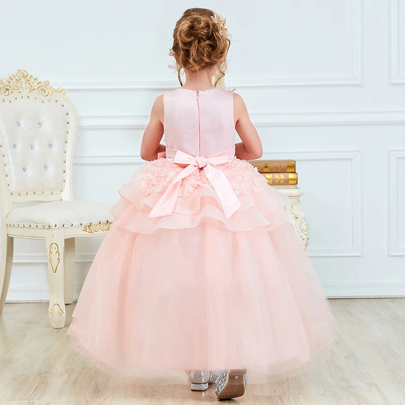 Baby Girl Flower Dress For Girls Formal Wedding Party Dresses Kids Clothes Princess Long Communion Gown Children Clothing | Детская