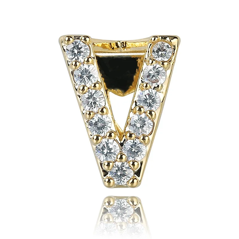 AAA циркониевый камень cz проложить Bling, одна буква, декоративные Зубные коронки Для мужчин название решетки Косплэй вечерние Мужской панк ювелирные изделия цвета: золотистый, серебристый