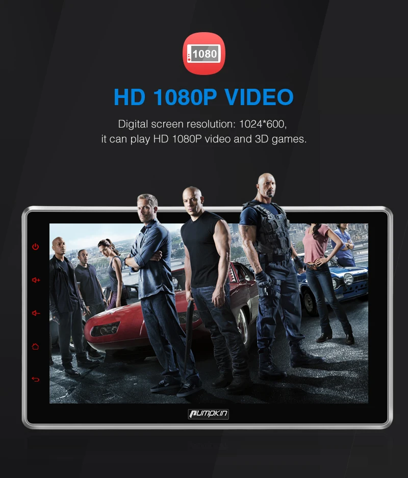 Pumpkin 2 Din 10.1''Android 9.0 Universal Radio Octa-core 4GB 32GB Car Stereo Audio No DVD Player GPS Navigation Wifi OBD2 DAB