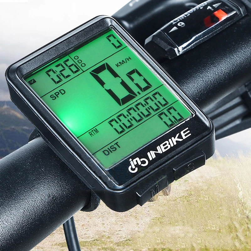 Black INBIKE Водонепроницаемый цифровой беспроводной Велосипедный компьютер одометр спидометр - Цвет: Black