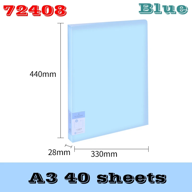 72408(40sheets)-Blue Гастроном 72408/72409 A3 ясно книги документы файлы хранения Книга Дата книга 40 shees и 60 листов 3 вида цветов дополнительно - Цвет: 72408(40sheets)-Blue