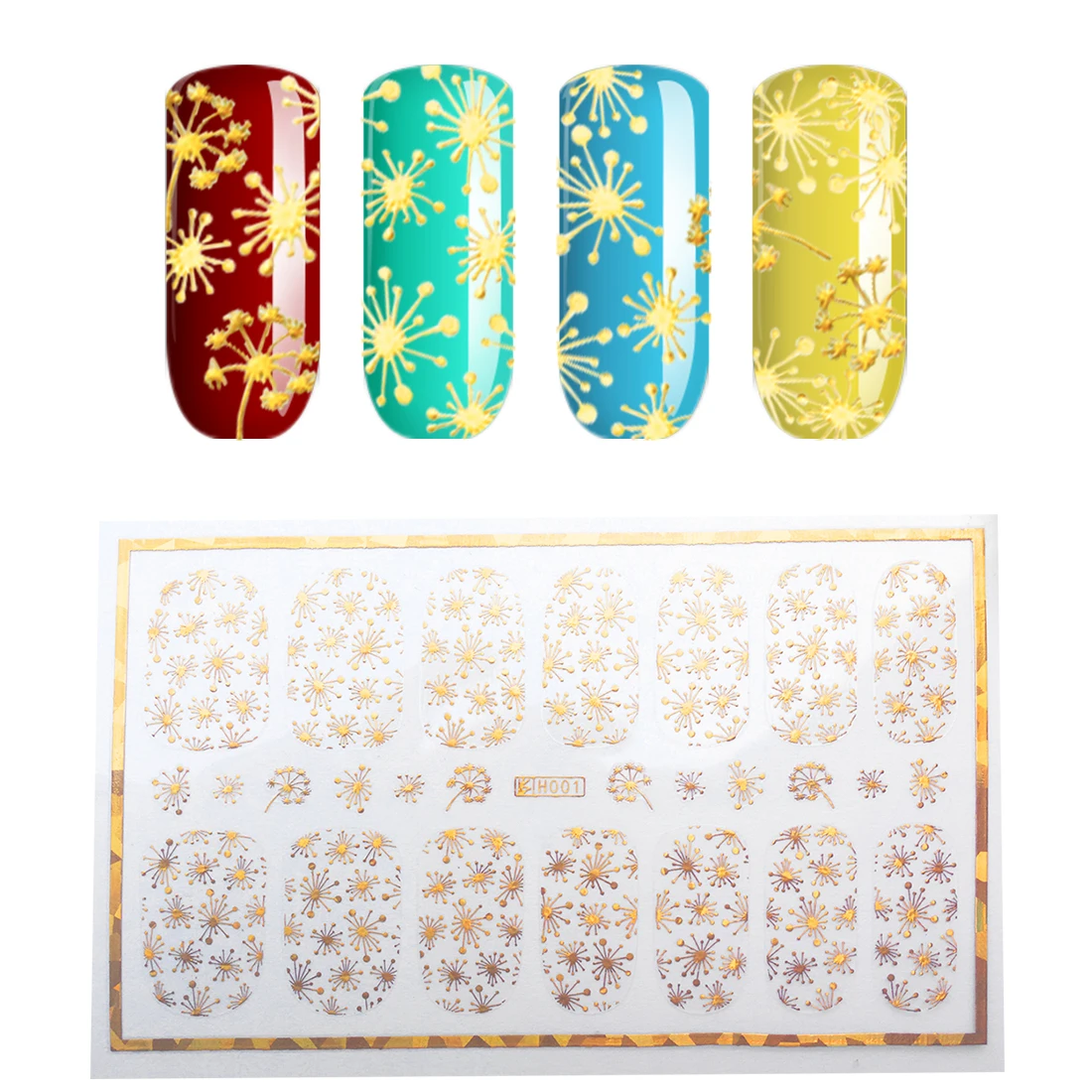 3D Золотая наклейка для ногтей черная металлическая полоса волнистые