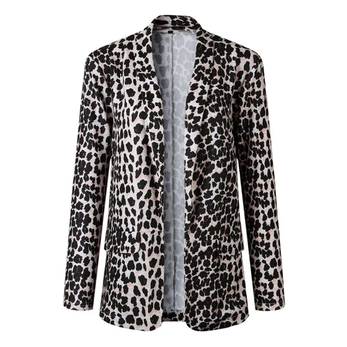 Leopard Print Wuhaobo демисезонный костюм пиджаки для женщин пикантные леопардовые змеиный принт куртки с длинными рукавами офисные женские туфли тонкий кардиган - Цвет: Leopard Print