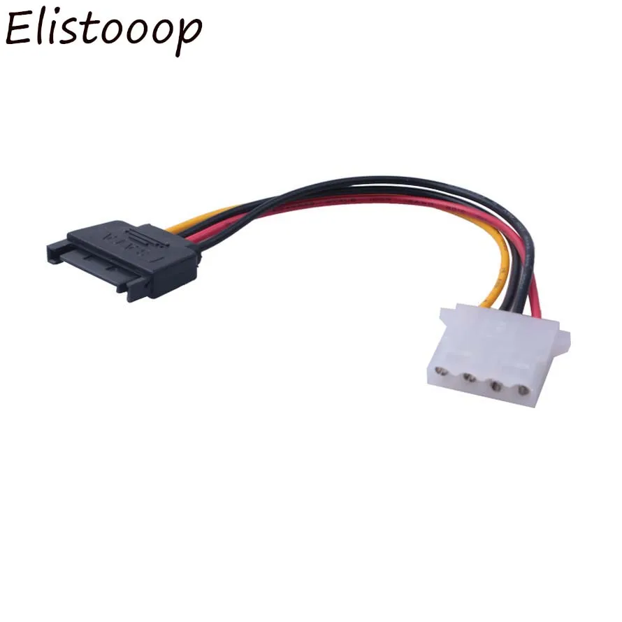 Elistooop 15 Pin SATA папа к Molex IDE 4 Женский адаптер удлинитель Кабель Питания|Коннекторы и
