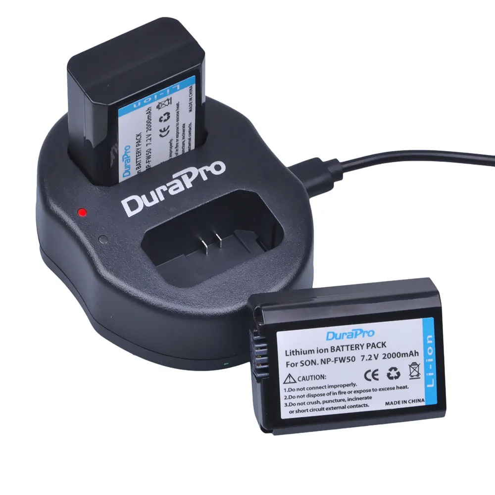 4 шт. Аккумулятор для камеры NP FW50 + двойное USB зарядное устройство SONY A5000 A5100 A7R A6000 5T