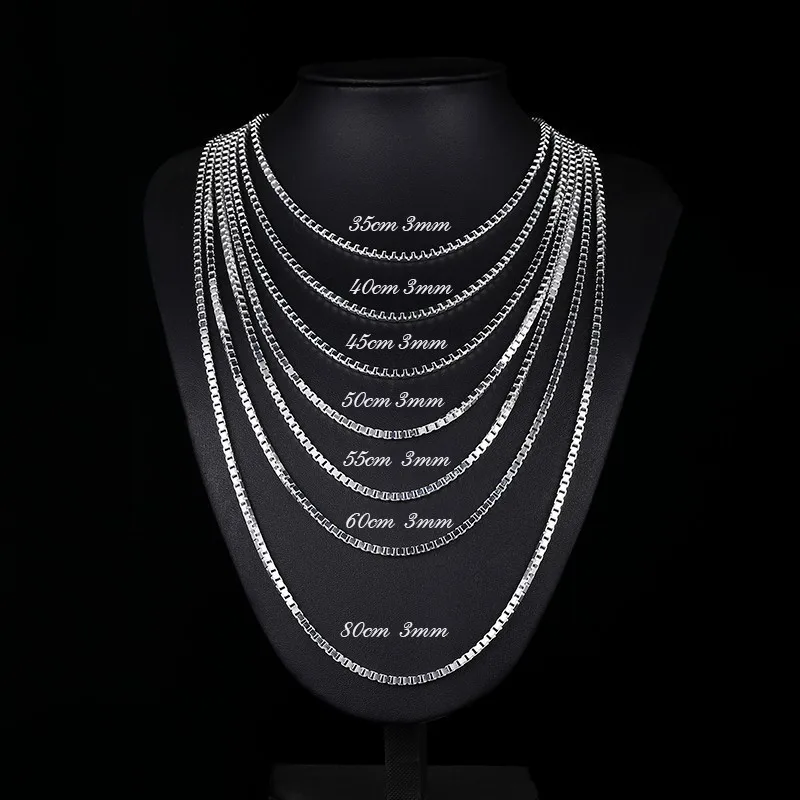 Цепочка из серебра 925 пробы для мужчин и женщин ожерелье натурального чистого с