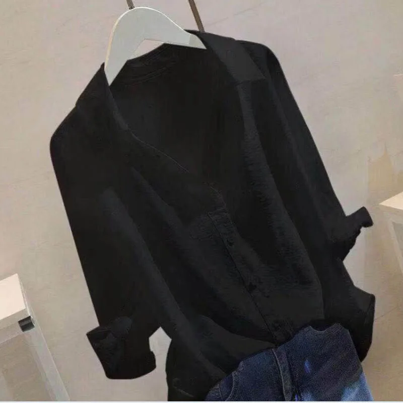 Cotton Shirts 2019 Summer New Fashion White With Polka Dot Plus Size XXXXL Loose Slim Wears Half-Sleeved V-neck ShirtA168 |