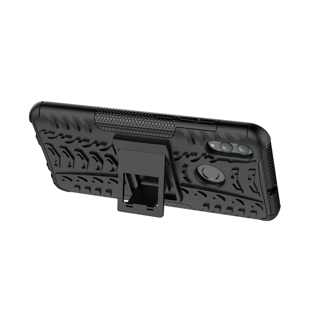 For Huawei P Smart 2019/Honor 10 Lite Case Dual Layer Tire Pattern Armor Anti Drop Back Stand Cover 2019 | Мобильные телефоны и