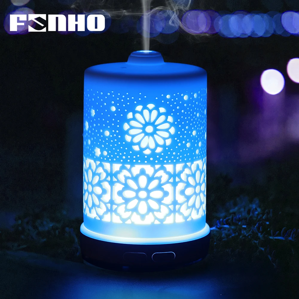 FUNHO 100ml Ultrasonic Ceramic Humidifier Atomization Plug-in Bedroom Silent Essential Oil Fragrance 7 Color Change Light Lamp | Бытовая
