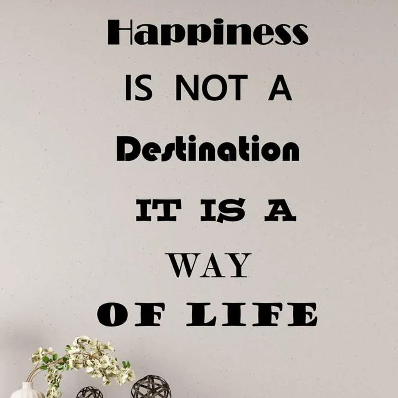 

Vinyl Wall Decal Stickers Motivation Quote Words Happiness Is Not A Destination Inspiring Letters Art Mural For Bedroom X24
