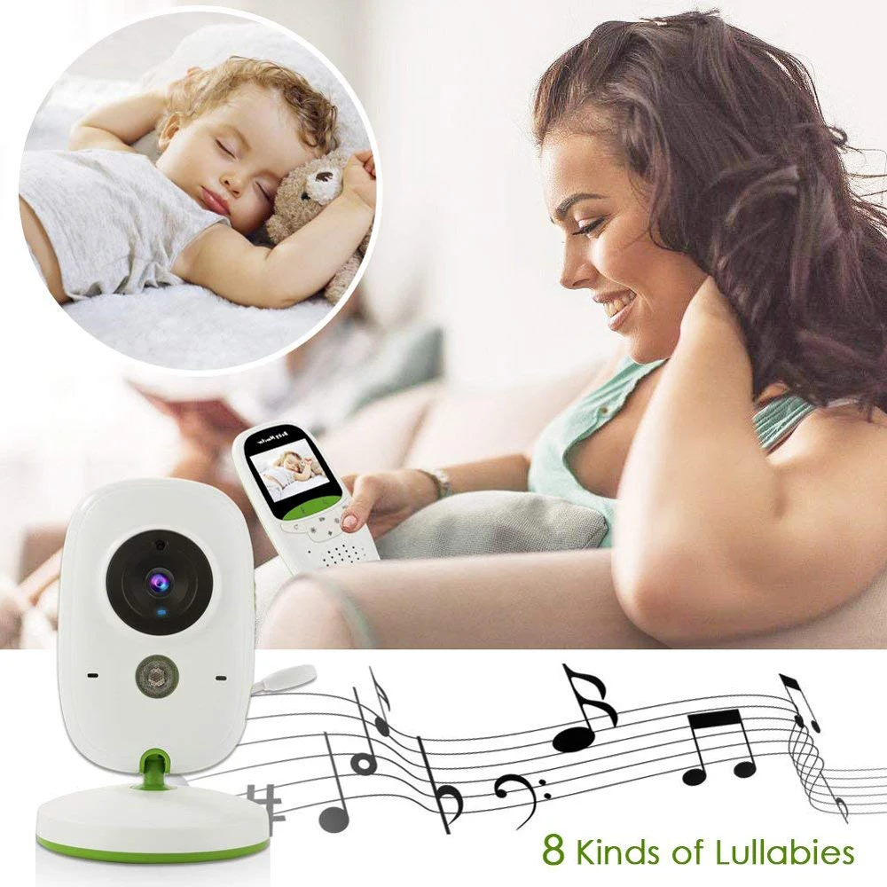 VB602 Wireless Video Baby Monitor 2.0 Inch Nanny Camera 2 Way Talk Night Vision IR LED Temperature Monitor Infant Baby Sleep Cam
