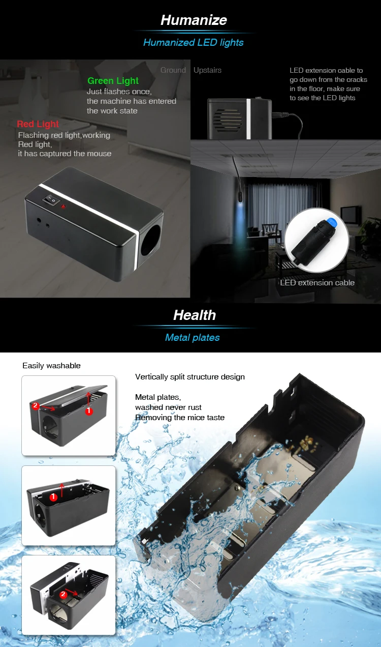 Free shipping Home Aosion Battery operated pest control electric mouse mice killer rat trap