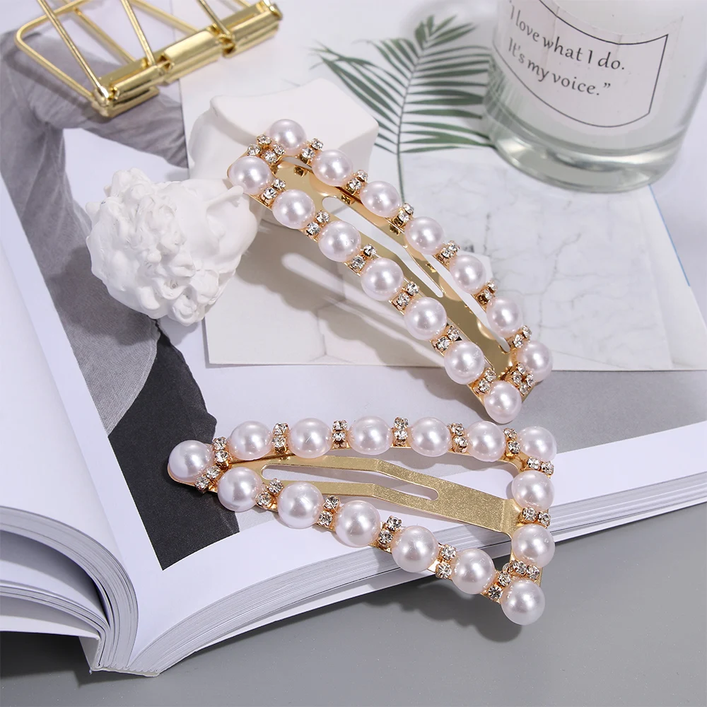 Модные стразы шпильки для волос треугольной формы девочек зажимы BB украшения с
