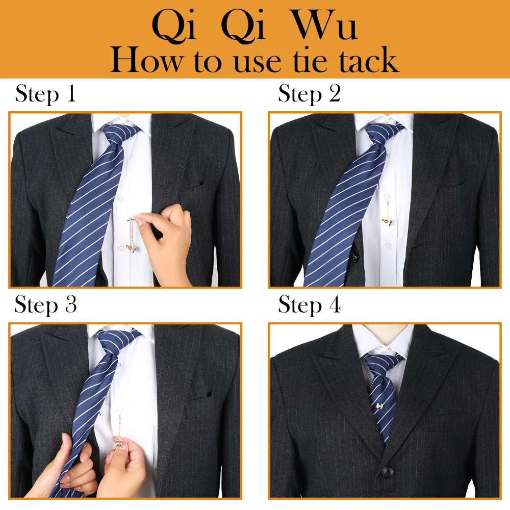 Модная квадратная цепочка для галстука с кристаллами для мужчин s Ювелирные изделия Подарки дуговая защелка булавка Мужская рубашка сзади галстук-булавка золотой цвет держатель галстука Золотой узел