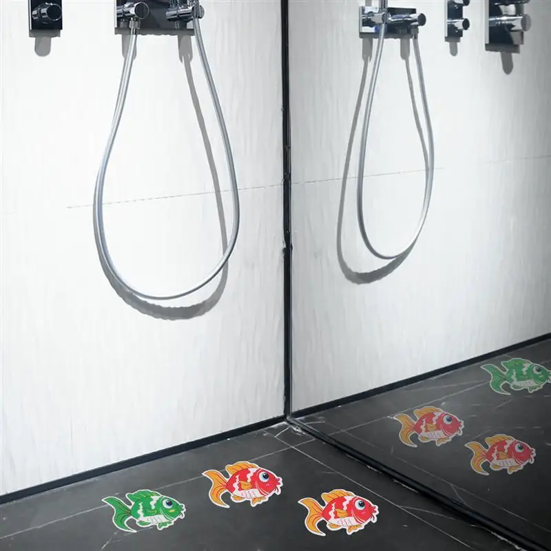 

18Pcs Bathroom Non-slip PEVA Stickers Colorful Fish Bathtub Stickers Waterproof Wear-resistant Adhesive Stickers (14x8cm)