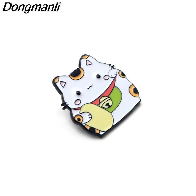 P2719 Dongmanli Япония милые Фортуны кошки эмалированные булавки и броши для женщин