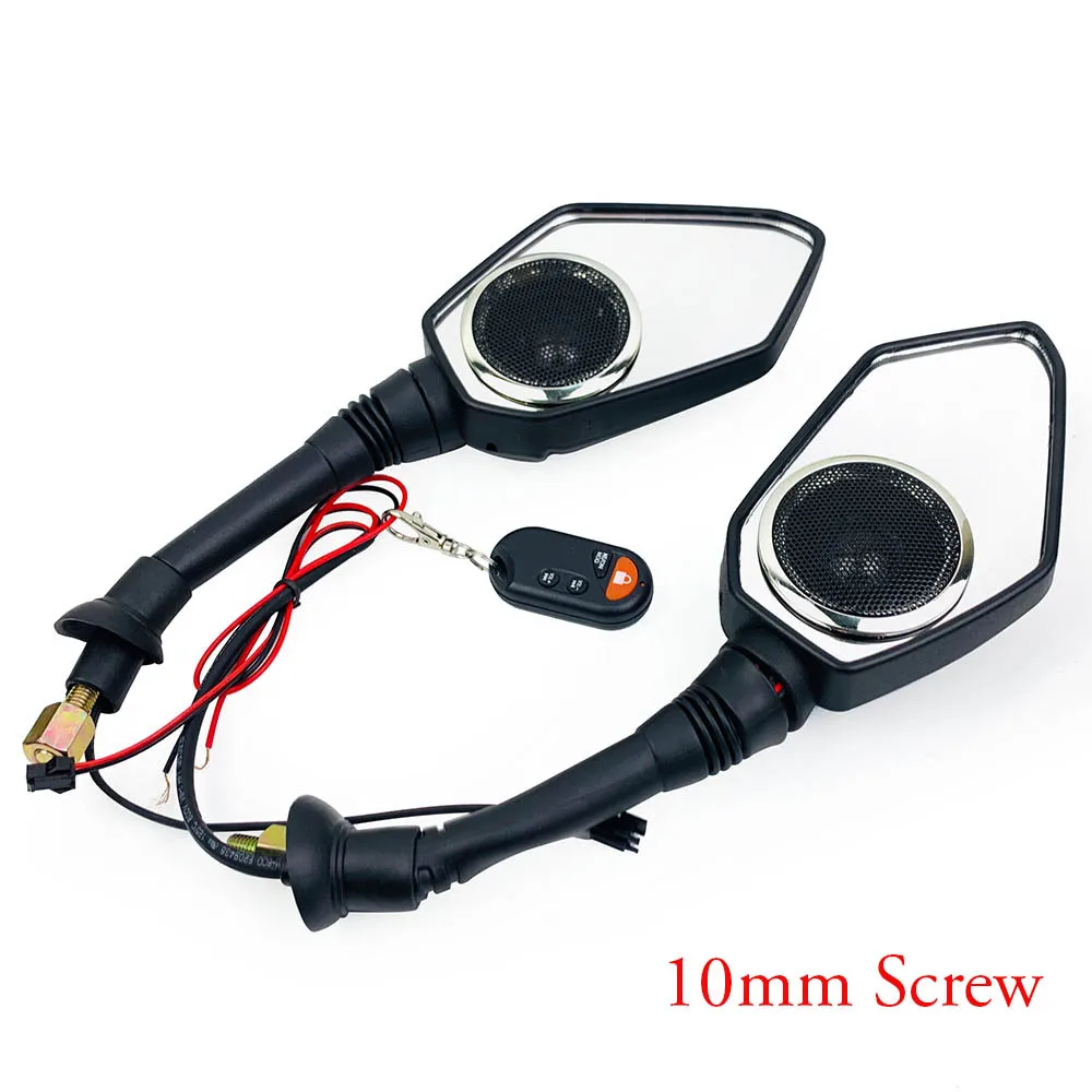 10mm Screw Master Racing Mirror 10 мм 8 мм скутер мотоцикл Bluetooth аудио звук Противоугонная охранная сигнализация заднего вида зеркала FM MP3 плеер - Цвет: 10mm Screw