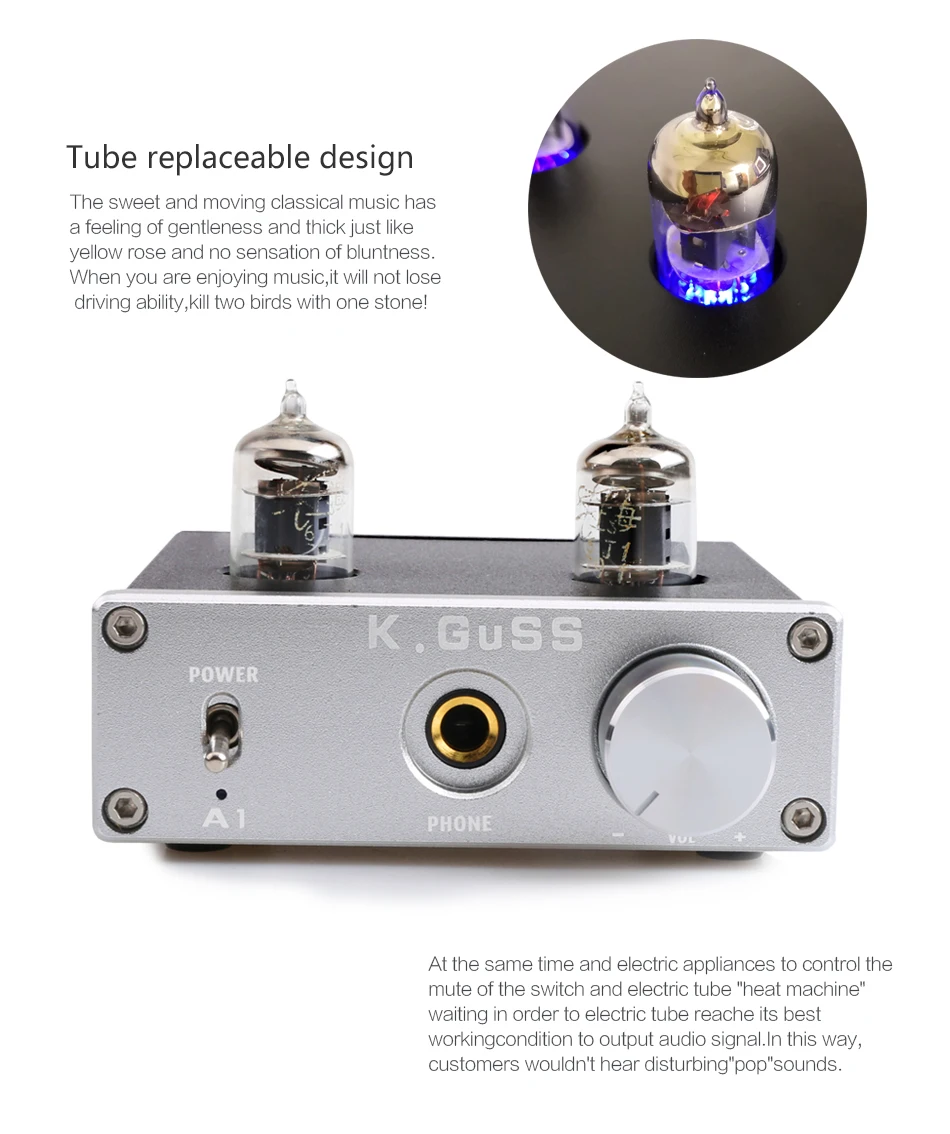 KGUSS A1 MINI 6J1 аудио трубка желчи усилитель для наушников NE5532 6K4 усилитель для наушников