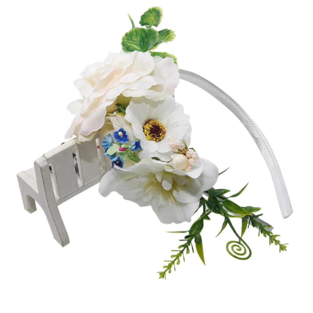 

children hair accessories Lovely Flowers Headband DIY Floral hair band Handmade Photography props Wedding Bride Beach Headwear