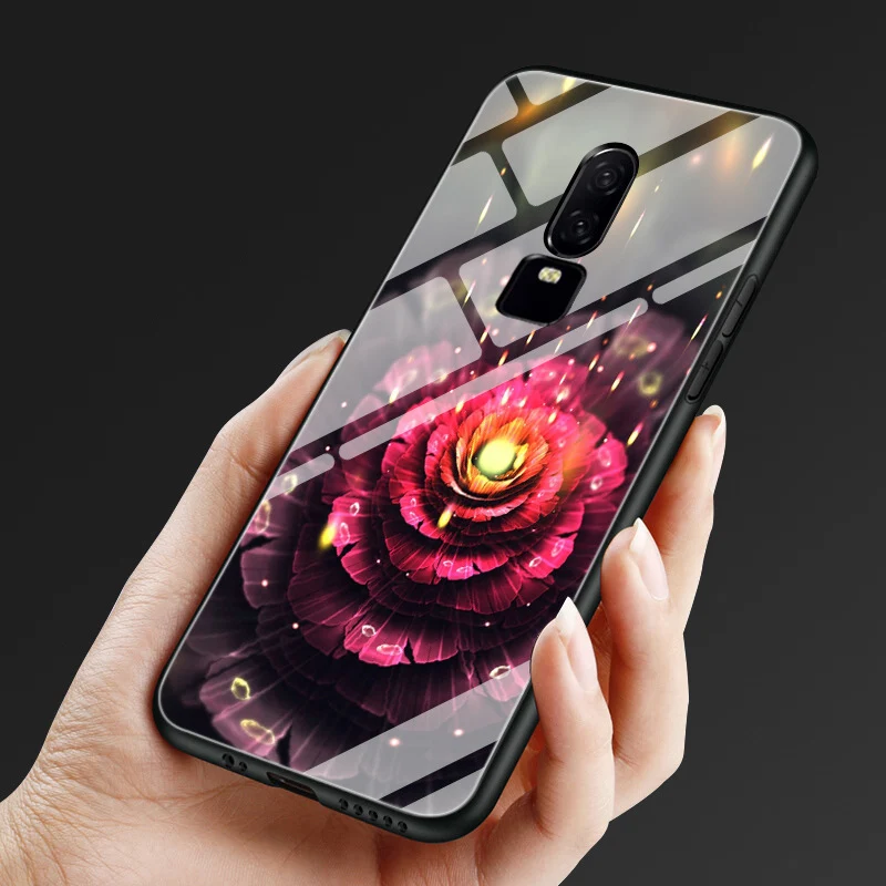 2 шт. чехол из закаленного стекла для OnePlus 6 модный зеркальный OnePlus6 1 + чехлов