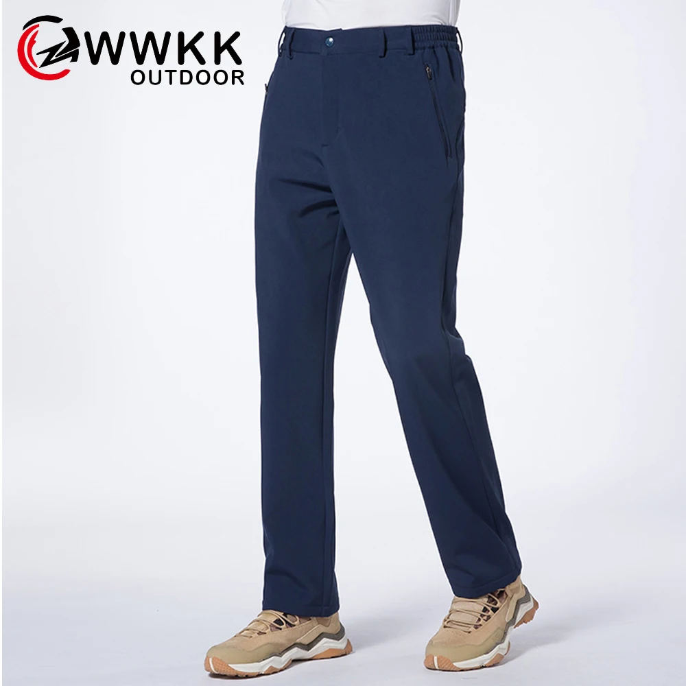 Зимние мужские Штаны для пешего туризма толстые теплые флисовые штаны рыбалки