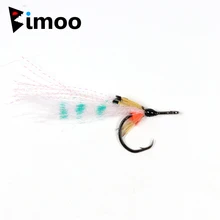 Bimoo 4pcs 2/0 Saltwater Fishing Flies Orange Butt Tarpon Streamer Bait Fly Fishing Lure Hooks