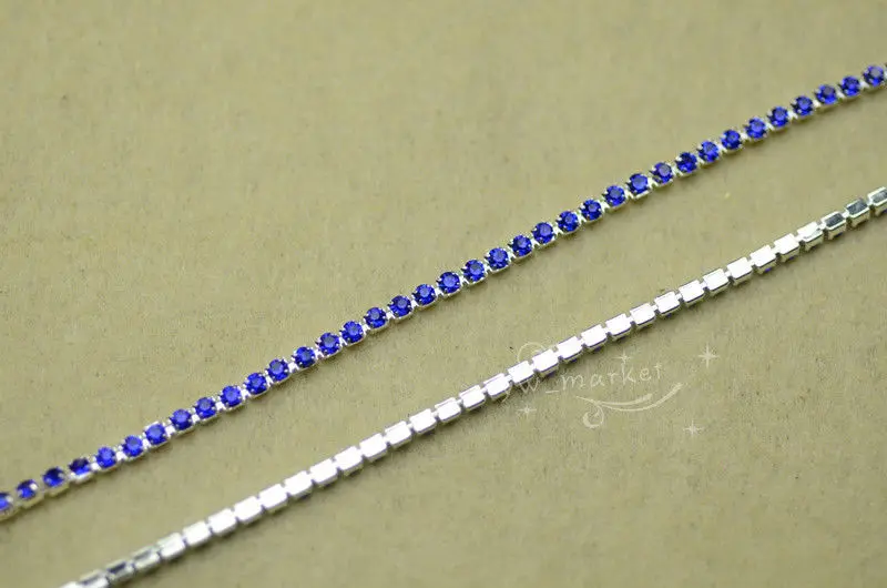 Темно синий 2 5 мм ss8 с горным хрусталем цепочка золото серебро база для платья