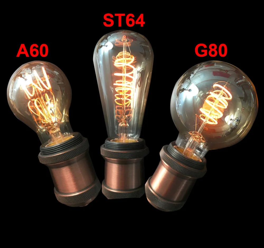 Светодиодная лампа Эдисона в стиле ретро с тонированным стеклом 4 шт. | Лампы и