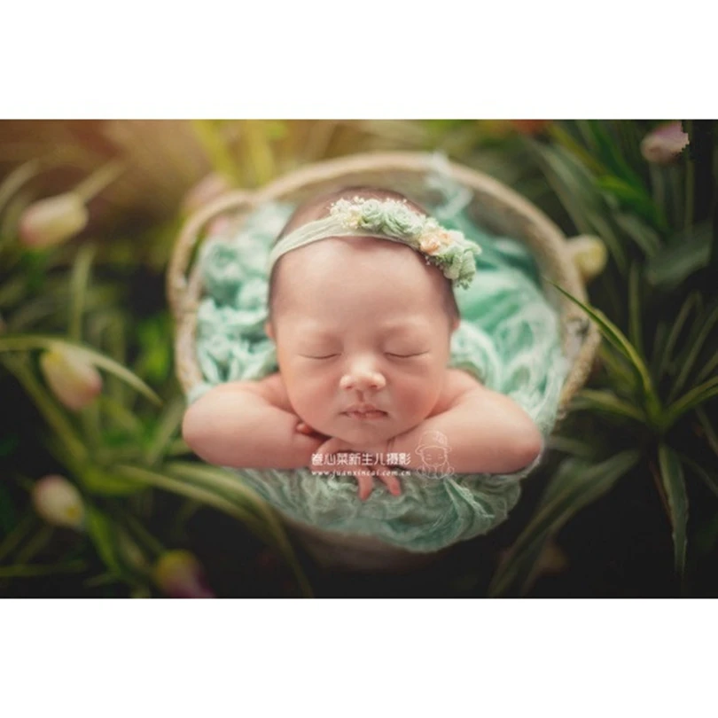 New arrival Newborn cheesecloth wrap photography props Baby stretch knit Nweborn swaddle blanket photo | Мать и ребенок