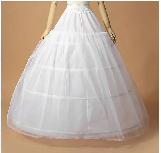 

3 Hoops One Layer Tulle Crinoline for Ball Gown Wedding Dress White Jupon Mariage Petticoat In Stock Underskirt